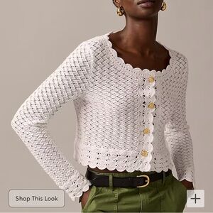 j.crew crochet cropped cardigan sweater | size xs